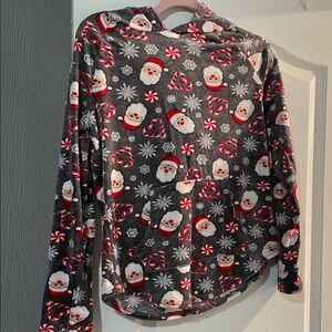 Festive Santa Print Hoodie